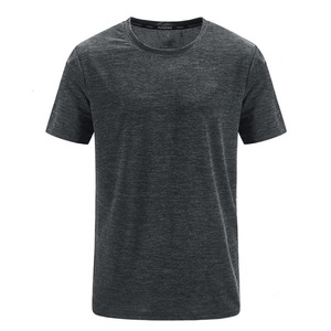 T-shirt pour homme en tissu polyester et élasthanne, vêtements de sport de plein air, séchage rapide, respirant, manches courtes, t-shirt uni - Product Image 5