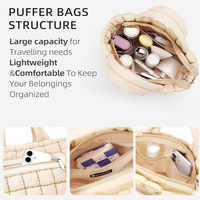 Sac fourre-tout matelassé pour femme avec logo personnalisé, sac à main en polyester imperméable pour le travail, la gym, les courses, avec bandoulière réglable