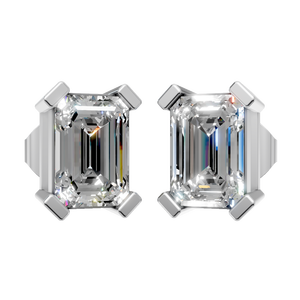 Pendientes Clásicos de Moissanita con Corte Esmeralda, Oro Sólido de 14k, Cuatro Puntas, para Mujer, Venta al por Mayor, Regalo de Boda, Suministro Directo de Fábrica - Product Image 1