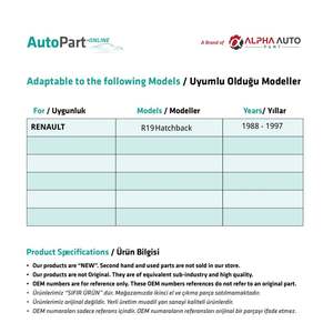 Boquilla de agua de la ventana trasera para Renault R19 Hatchback (envío desde el fabricante de Turquía) Código de producto: FD112902 - Product Image 2