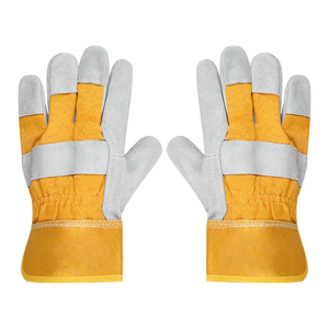Gants de mécanicien XL canadiens en cuir croûte jaune de qualité supérieure, imperméables et antidérapants, pour le jardinage et la construction - Product Image 4