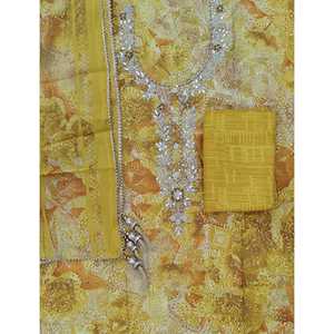 Ensemble de costume fantaisie en mousseline imprimée non cousue pour femmes, idéal pour les occasions festives - Product Image 1