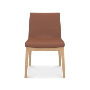 Sillas de Comedor Alenani de Madera de Teca Sólida con Tapicería de Cuero y Acabado Natural - Product Image 2