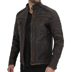 Chaqueta de Cuero Vacuno de Alta Calidad al por Mayor para Uso en Exteriores, Cuello Alto, para Hombre, Invierno, Ecológica, Transpirable, con Logotipo Frontal OEM - Product Image 2