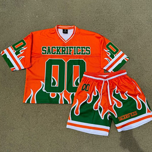 Shorts et T-shirts décontractés d'été personnalisés pour hommes, style streetwear, et ensemble de shorts en maille imprimée tendance pour hommes - Product Image 4