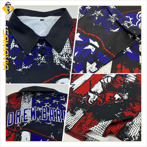 SAMAVIA Custom 8 Ball Polo Sportswear para hombres Sublimated Print Team Bowling Shirts OEM Club Uniformes para el mercado de EE. UU. - Product Image 4