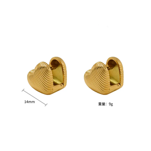Pendientes ovalados de acero inoxidable de oro PVD de 18 quilates, diseño Simple exquisito para mujer, Pendientes colgantes de alta moda - Product Image 4