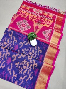 ส่าหรีผ้าฝ้ายผ้าไหม ikkat ที่สวยงาม - Product Image 2