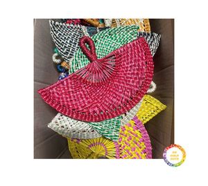 Ventilador de mano de algas marinas ecológico, ventilador de mano de algas marinas hecho a mano tradicional, ventilador de refrigeración portátil para eventos de fiesta y decoración del hogar - Product Image 6