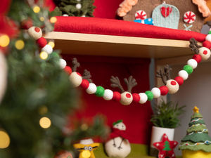 3cm Felt <b>Reindeer</b> Head for <b>Christmas</b> Tree Ornament Purely Hand-Felted by the Nepalese Artisan Eco-friendly NZ wool - Product Image 6