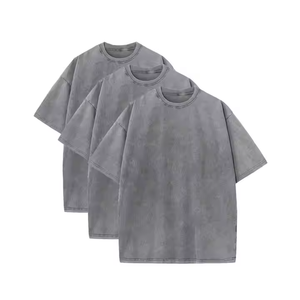 Personnalisable 100% Coton O-cou Unisexe T-Shirt 300gsm Blanc Noir Casual Plain Oversize Jersey Tissu pour Hommes - Product Image 2