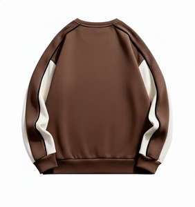 Sweat-shirt à col rond pour homme, tendance rétro streetwear, personnalisable, patchwork, broderie, lavage, écologique - Product Image 2