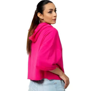 Sudaderas con capucha para mujer Fabricante de ropa Crop Cut Edge Blanks Sudaderas con capucha Sudadera Vintage Custom Puff Print Recortada - Product Image 4