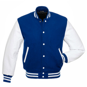 Logotipo personalizado azul Formal Stand Collar béisbol Letterman Varsity chaquetas fabricantes de ropa Chenille botones estudiantes - Product Image 1