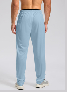 Pantalon de survêtement respirant avec logo personnalisé pour hommes, pantalon léger de base de haute qualité, coupe régulière, style décontracté de grande taille avec devant plat - Product Image 2