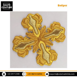 Écussons brodés à la main de style antique, REGALIA MAÇONNIQUE, fils d'or, Kora & Kasab, pour vêtements de prêtre d'église, pour les acheteurs en gros - Product Image 2