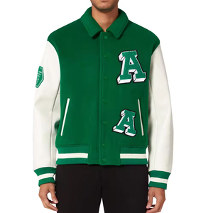 Letterman Streetwear <b>Men's</b> Canvas Breathable V-neck Winter Varsity <b>Jacket</b> with Embroidery Casual Style - Product Image 1