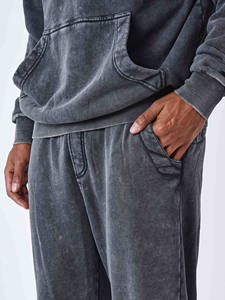 ชุดวอร์มผ้าฝ้ายมีฮู้ดสำหรับผู้ชายเสื้อผ้าฤดูหนาวลาย100% แบบกำหนดเองชุดวอร์มสีล้วนสำหรับกลางแจ้ง - Product Image 5