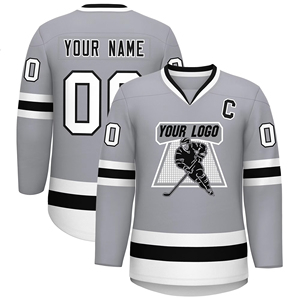 Custom Ice Hockey Jersey Black <b>White</b> Men Women Personalized Printed Team Name Number Sports Uniform Fans Gift 100% Polyester - Product Image 6