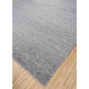 Tapis en laine noué à la main AKWT-1040, gris et noir, géométrique, style bohème, rectangulaire 9x12, pour la maison, le couloir, le salon - Product Image 2