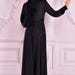 Robe de Soirée Hijab 2514 Longue en Mousseline pour Femme, Longueur Ras du Sol, Fête Nocturne, Mode Musulmane Modeste, Motif 3D, Respirante et Écologique