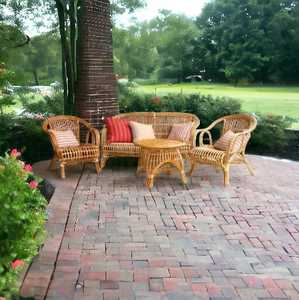 Nuevo estilo, venta directa de fábrica, muebles de sofá de caña para sala de estar con mesa para sala de estar, jardín, restaurante, sofá de caña - Product Image 1