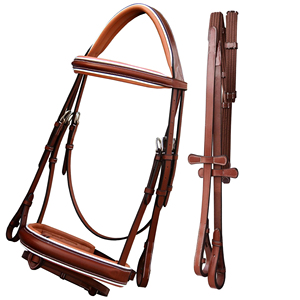 Adjustable Cow Leather Horse Dressage Bridle Reins New Western Style Soft Padding Durable Racing Headcollar <b>Equestrian</b> Product - Product Image 2
