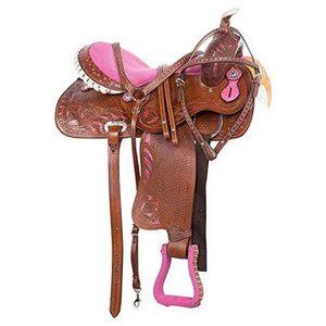 Cómodo Sillín de Cuero para Caballo con Estructura de Madera para Entrenamiento Profesional de Carreras y Prácticas de Equitación - Product Image 1