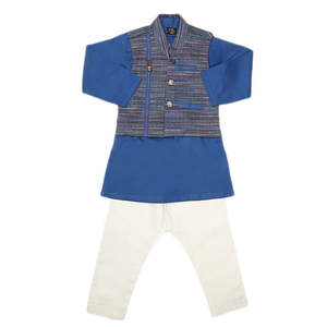 Traje Shalwar con Chaleco para Niños - Azul Rey - Product Image 3