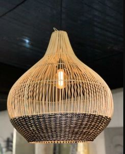 Lámpara Colgante LED Vintage Hecha a Mano de Ratán y Hierro, en Oferta, con Tamaño y Color Personalizables - Product Image 5