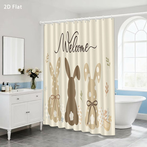 Custom Printed Waterproof Shower Shower <b>Curtain</b> for Bathroom Waterproof Polyester <b>with</b> <b>Hooks</b> - Product Image 1