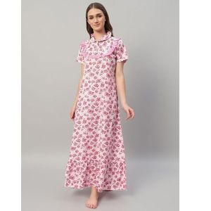 Camicia <span class=keywords><strong>da</strong></span> <span class=keywords><strong>Notte</strong></span> <span class=keywords><strong>da</strong></span> Donna 100% <span class=keywords><strong>Cotone</strong></span> con Pizzo, <span class=keywords><strong>Mezza</strong></span> <span class=keywords><strong>Manica</strong></span>, Lunghezza Intera, Tessuto Traspirante, Collo Tondo, Elegante per Autunno, Primavera, Estate - Product Image 1