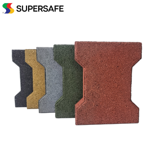 Venta al por mayor Durable 15-50mm de espesor 200x160mm Interlock T-bone Dog Bone suelo de goma antideslizante fácil instalación para - Product Image 3