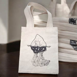 Bolsa de mano de algodón ecológico de fabricación india, logotipo personalizado, resistente, compras de comestibles, lona reutilizable, diseño liso, regalo, precio al por mayor - Product Image 5