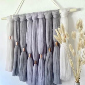 Macramé moderno para colgar en la pared Color maravilloso textil hecho a mano artesanía vietnamita decoración del hogar Decoración de pared al por mayor inauguración de la casa - Product Image 5