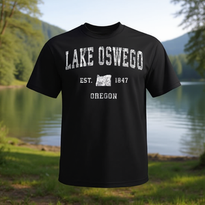 T-shirt sportiva vintage Lake Oswego Oregon Est 1847 - Product Image 3