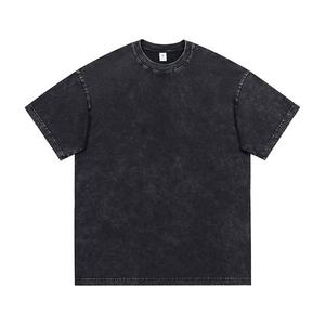 เสื้อยืดสำหรับผู้ชายเสื้อยืดซักด้วยหินฟอกสีลาย Dtg DTF โลโก้ออกแบบได้ตามที่ต้องการ - Product Image 1