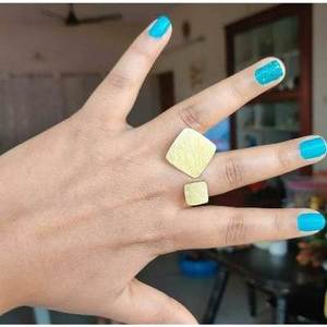 Brass Gold Rhodium Plated Vintage <b>Statement</b> <b>Ring</b> Fashionable Geometric Gemstone Claw Inlay Children Size Perfect Gift Jewelry - Product Image 4