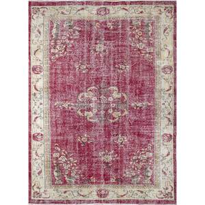 Alfombra de Lana Anudada a Mano Vintage Pae-2925 de Gran Tamaño, Diseño Floral Rojo y Naranja para Sala de Estar, Pasillo, Rectangular, para Adolescentes - Product Image 1