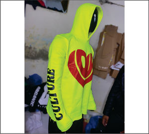Sudadera con capucha de color verde lima de alta calidad con estampado personalizado Sudadera con capucha bordada Etiqueta privada Sudaderas con capucha de corte personalizado - Product Image 2