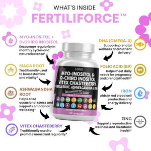 Nuovo Vitex <span class=keywords><strong>Chasteberry</strong></span> Lron acido folico DlM zinco mio-lnositolo rapporto vitamine prenatali capsule per le donne integratore di fertilità - Product Image 5