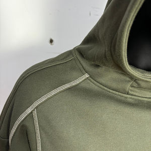 เสื้อฮู้ดดี้ทรงโอเวอร์ไซส์สไตล์วินเทจ OEM HSI Trendy 2026 ผ้าคอตตอนฟลีซเนื้อหนา ทรงบ็อกซี่ ไหล่ตก สำหรับผู้ชาย  แบบเรียบไม่มีลาย  ขายส่ง - Product Image 2