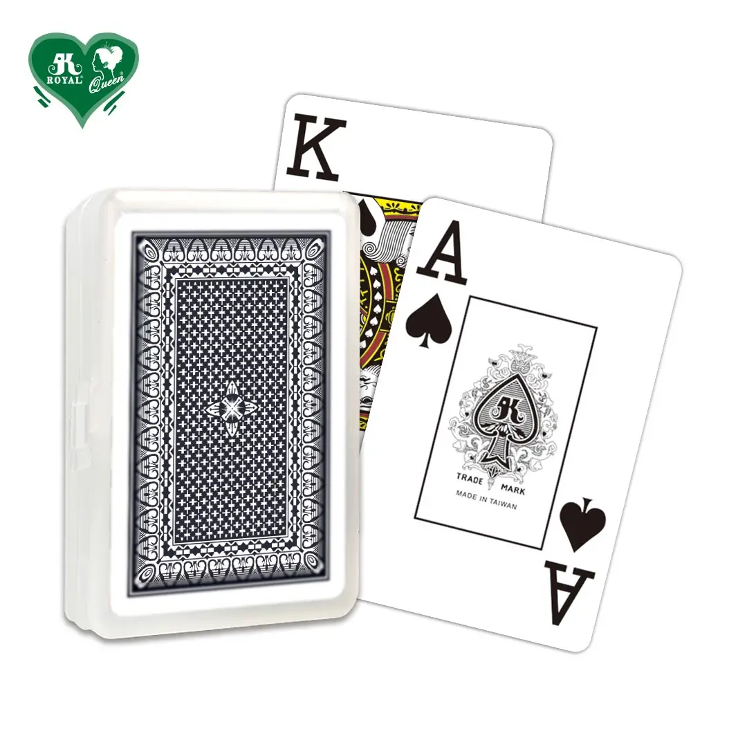 Kartu permainan ukuran jembatan plastik putih indeks Jumbo RTS 0.25 kartu Poker