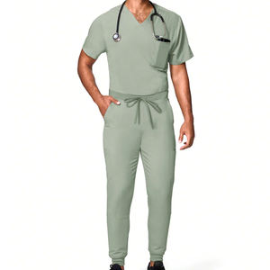 Uniforme médical pour hommes, vêtements d'infirmière, vente en gros OEM, uniforme de salon de beauté, uniforme de médecin, uniforme chirurgical, ensembles de blouses en polyester élastique - Product Image 3
