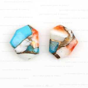 Vente en gros Huître épineuse naturelle en vrac Cuivre Quartz Forme fantaisie Personnalisable Dos plat Calibré Cabochon Fabrication de bijoux en vrac - Product Image 4