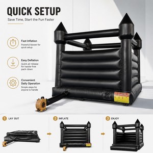 <span class=keywords><strong>Castello</strong></span> Gonfiabile Commerciale <span class=keywords><strong>Nero</strong></span> di Lusso con Anelli a Palloncino per Noleggio Eventi Matrimoni Compleanni - Product Image 4