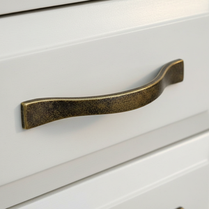 Table basse moderne à 3 tiroirs en bois d'hévéa blanc MDF, meubles de salon - Product Image 4