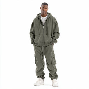 Conjunto de Dos Piezas de Chándal con Capucha y Cordón Ajustable, Transpirable y Ecológico, para Hombre, Estilo Urbano, Forro Polar de Invierno, Corte Regular - Product Image 2