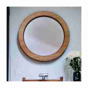 Espejo con marco de madera redondo de alta calidad, espejo grande hecho a mano para decoración de pared para sala de estar y habitación de invitados, excelente valor - Product Image 3