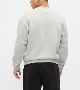 Recién llegado 2025 100% sudadera básica de tela mezclada de algodón para hombre logotipo impreso personalizado sudadera de hombro caído de gran tamaño para hombres - Product Image 4